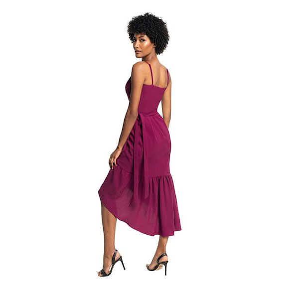 Dress the Population Delphine Wrap Tie Midi Dress Small - Picture 3 of 9
